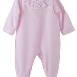 Tutina Intera In Cotone Operato Rosa Neonata CALAMARO 32327 - CALAMARO - LuxuryKids