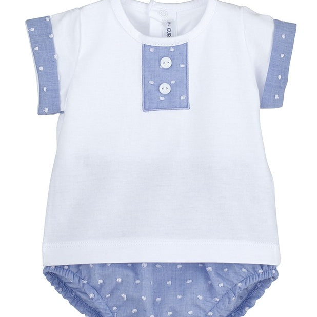 Completo 2 Pezzi Con Maglia Mezza Manica E Culotte Neonato CALAMARO 17608 - CALAMARO - LuxuryKids