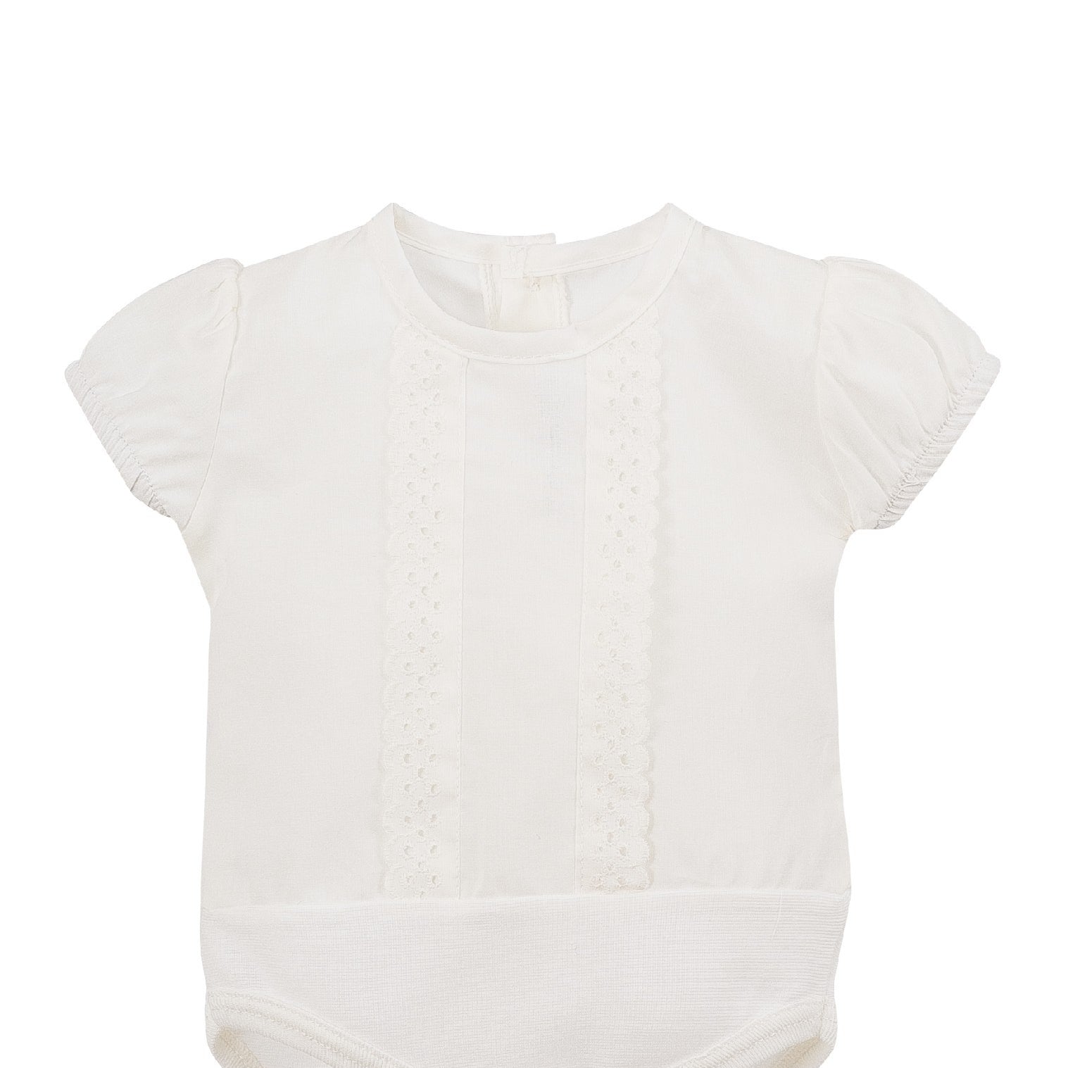 Camicia A Body Mezza Manica In Cotone Bianca Neonata CALAMARO 19053 - CALAMARO - LuxuryKids
