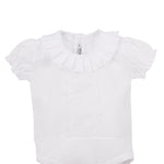 Camicia A Body Mezza Manica In Cotone Con Colletto Bianca Neonata CALAMARO 19064 - CALAMARO - LuxuryKids