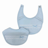 Set Di 2 Bavette In Cotone Con Pizzo Neonati CALAMARO 74021 - CALAMARO - LuxuryKids
