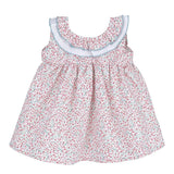 Vestito In Cotone Floreale Con Rouches Neonata CALAMARO 21202-2 - CALAMARO - LuxuryKids