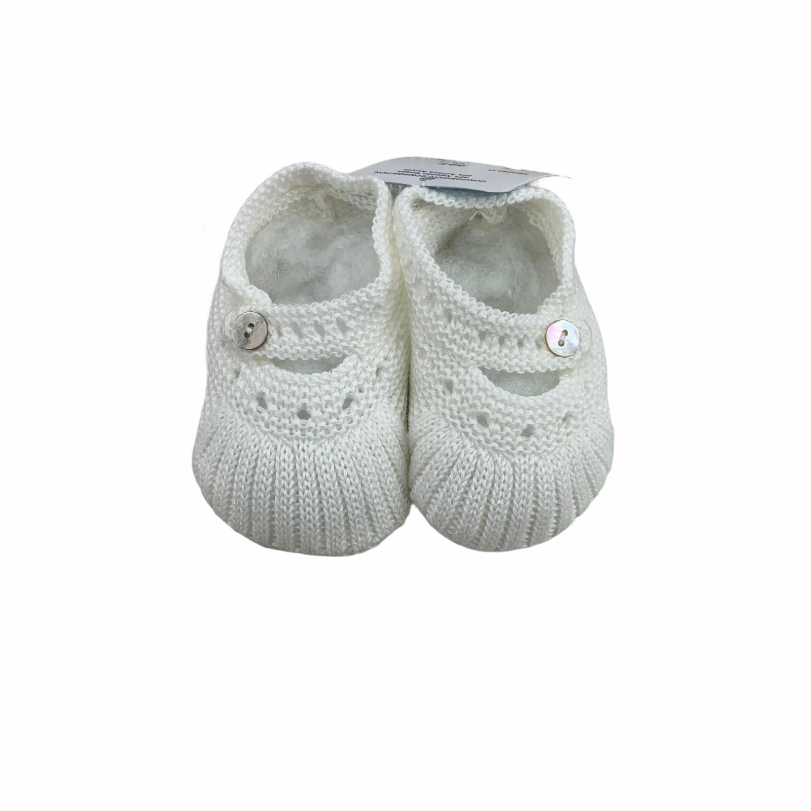 Scarpe Da Culla In Filo Di Cotone Traforate Neonata GRANLEI 557 - GRANLEI - LuxuryKids