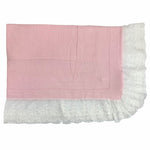 Coperta Corredino In Filo Di Cotone Con Pizzo Neonata GRANLEI 609 - GRANLEI - LuxuryKids