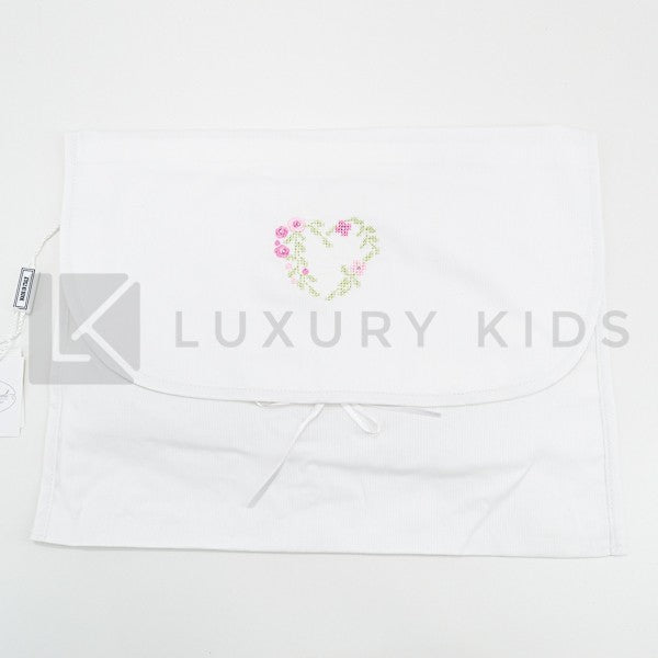 Busta Nascita In Cotone Bianca Con Ricamo Sul Davanti Neonata LA SARTORIA DEI PICCOLI LBU306 - LA SARTORIA DEI PICCOLI - LuxuryKids