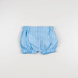 Culotte In Cotone Celeste A Righe Bianche Neonato LA SARTORIA DEI PICCOLI LMU908 - LA SARTORIA DEI PICCOLI - LuxuryKids