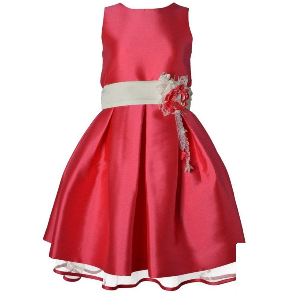 Abito con Balze in Tulle Bambina Cerimonia Elegante Fucsia Mimil’_ 263 - MIMILU' - LuxuryKids