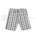 Bermuda In Cotone A Quadri Bianco E Beige Bambino Dr Kid DK603 - DR.KID - LuxuryKids