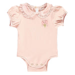 Body Caldo Cotone Elegante Con Colletto In Raso e Pizzo Rosa Neonata ANGEL'S FACE OLIVIA - Angel's Face - LuxuryKids
