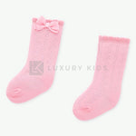 Calzini Lunghi Traforati In Cotone Elasticizzato Con Fiocco Neonata Mayoral 9249 - MAYORAL - LuxuryKids