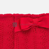 Calzini Lunghi Traforati In Cotone Elasticizzato Con Fiocco Neonata Mayoral 9249 - MAYORAL - LuxuryKids