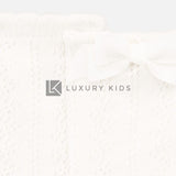 Calzini Lunghi Traforati In Cotone Elasticizzato Con Fiocco Neonata Mayoral 9249 - MAYORAL - LuxuryKids