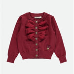 Cardigan In Lana Con Rouche In Tulle Bordeaux Bambina ANGEL'S FACE Polly - Angel's Face - LuxuryKids