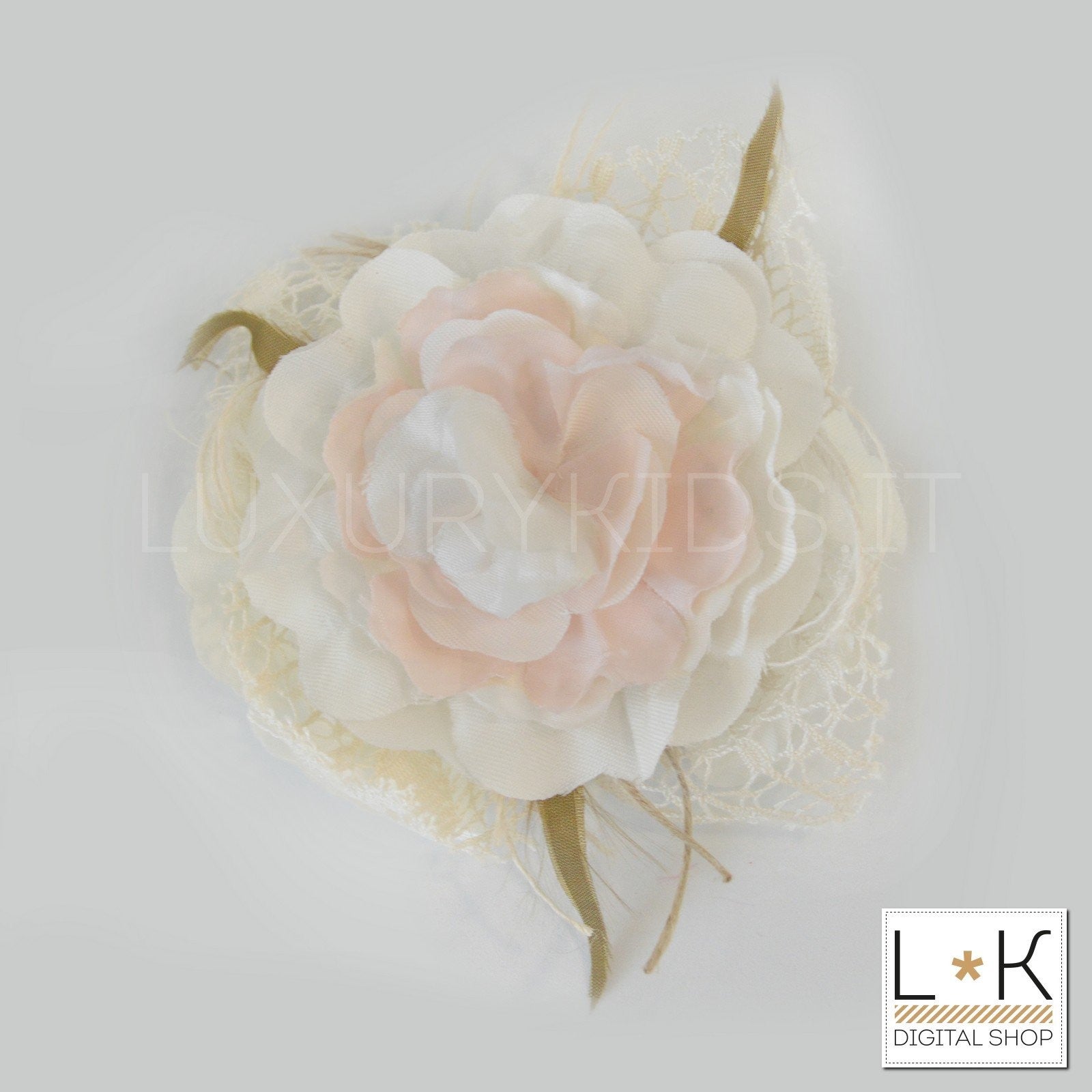 Fermaglio per capelli Elegante Con Fiore e pizzo MimilÃƒÂ¹ 284T - MIMILU' - LuxuryKids