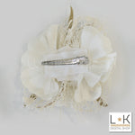 Fermaglio per capelli Elegante Con Fiore e pizzo MimilÃƒÂ¹ 284T - MIMILU' - LuxuryKids