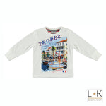 Girocollo Bianco con Stampa Bambino Sarabanda Q137 - SARABANDA - LuxuryKids
