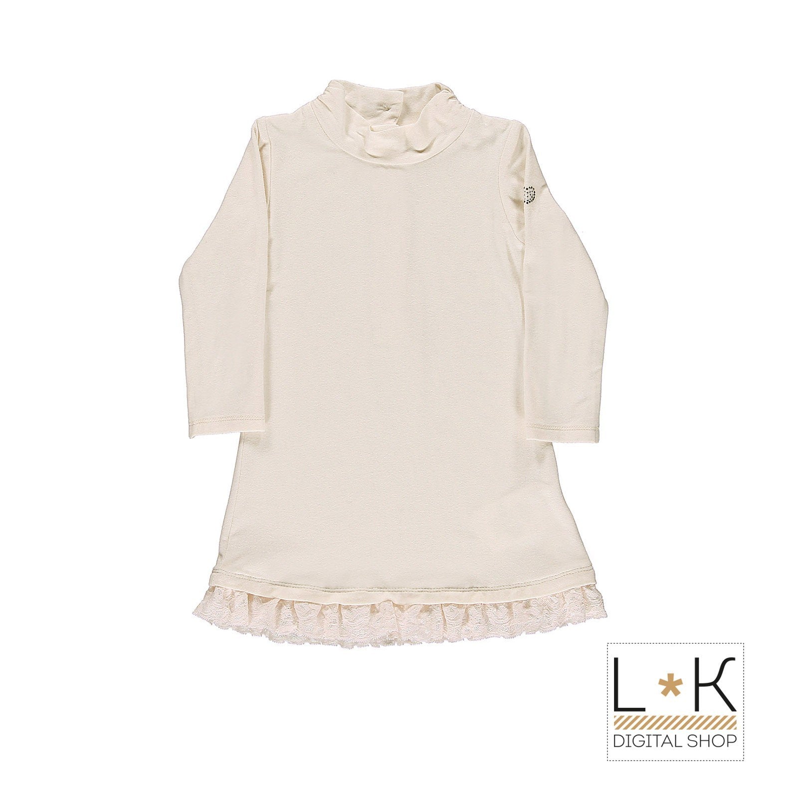 Lupetto in Caldo Cotone Beige Bambina Sarabanda H210 - SARABANDA - LuxuryKids