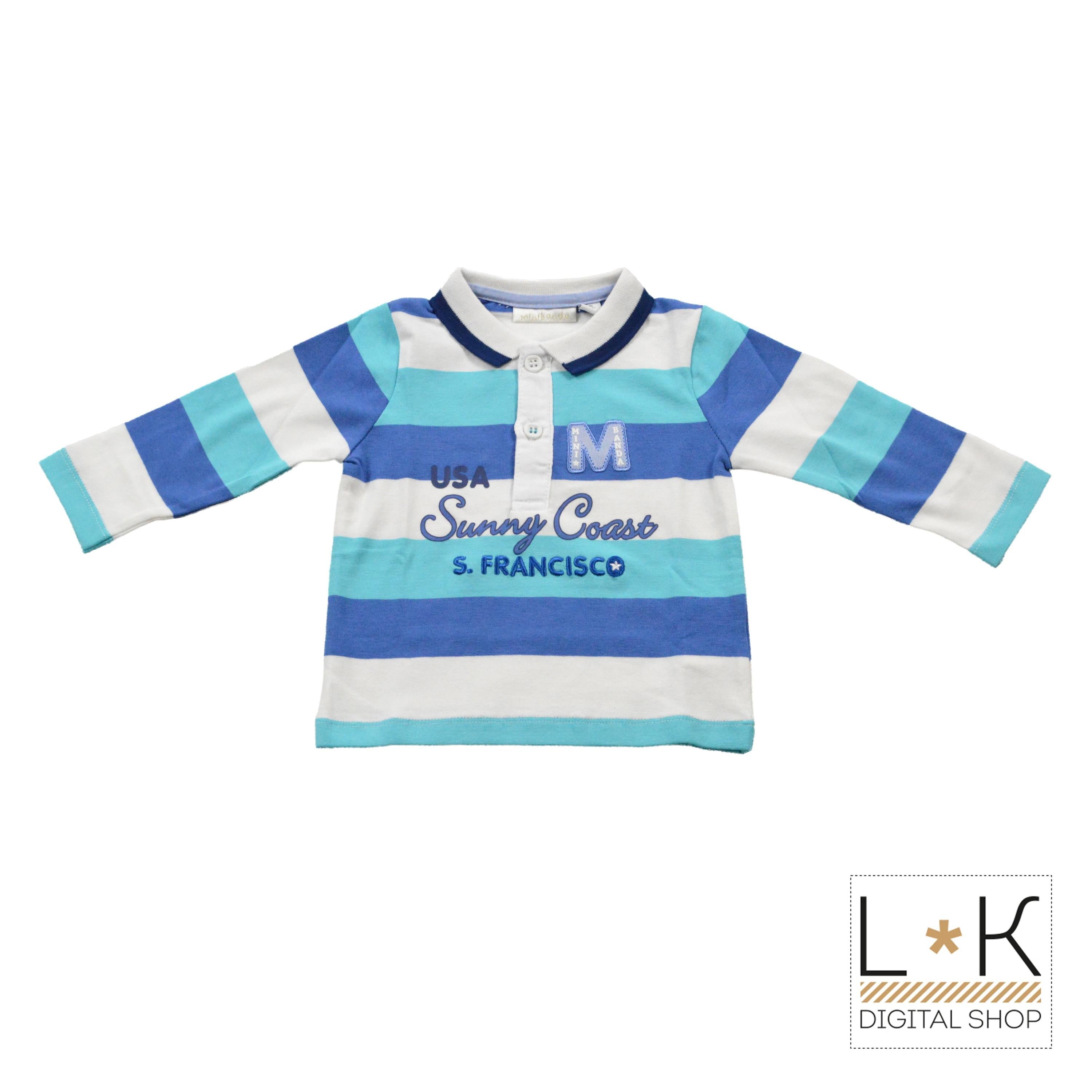 Polo a Righe Neonato Minibanda Q622 - MINIBANDA - LuxuryKids