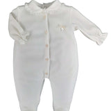 Tutina Intera In Ciniglia Con Pizzo Neonata NINNAOH I21116T - NINNAOH - LuxuryKids