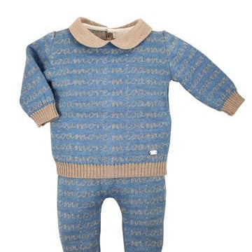 Tutina Spezzata In Lana 100% Certificata Neonato Tema Amore Mio NINNAOH I21292C - NINNAOH - LuxuryKids