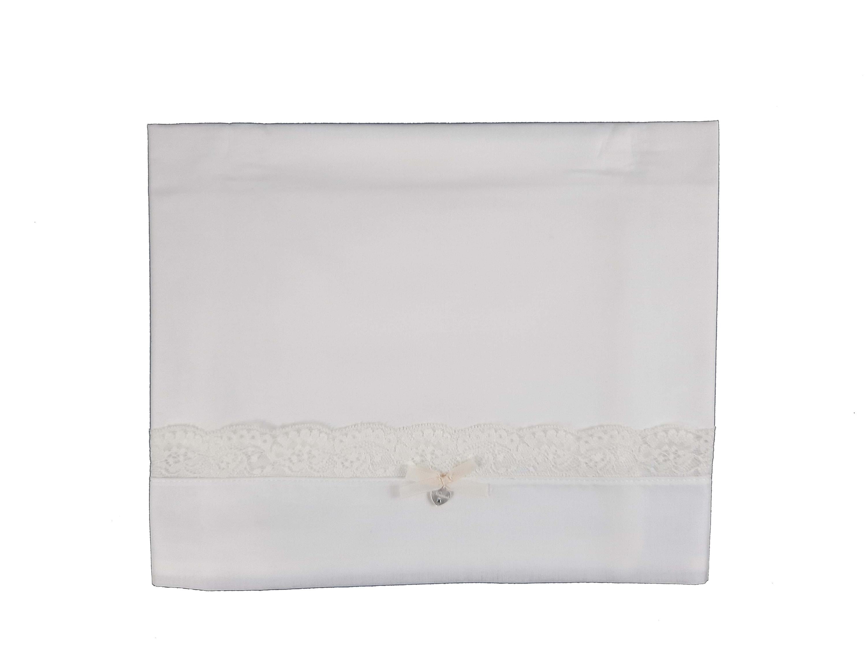 Lenzuolino Per Carrozzina In Cotone Con Pizzo Neonata-o NINNAOH I21LE10 - NINNAOH - LuxuryKids