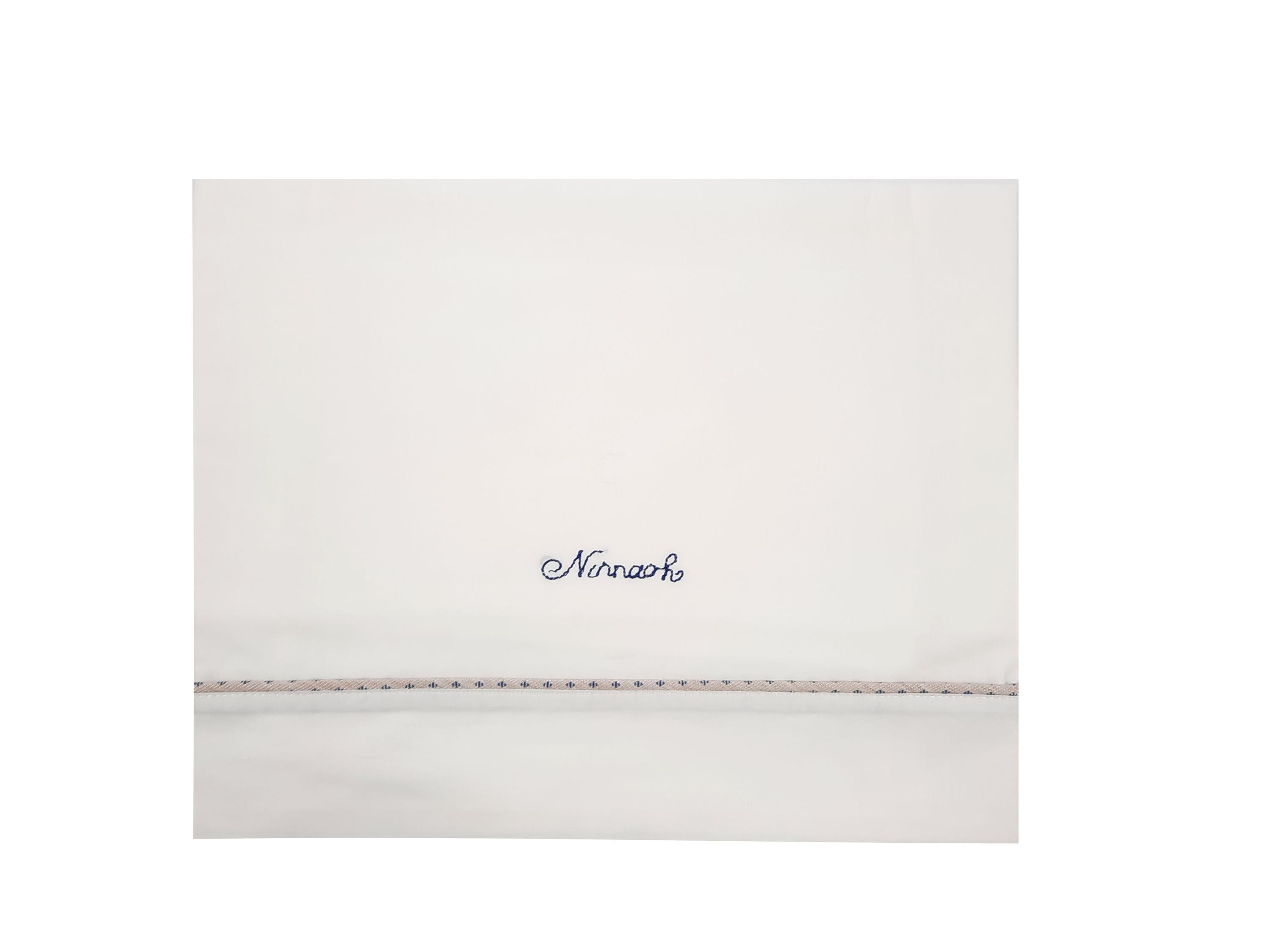 Lenzuolino Per Carrozzina In Cotone Panna Neonato Tema Family NINNAOH I21LE207 - NINNAOH - LuxuryKids