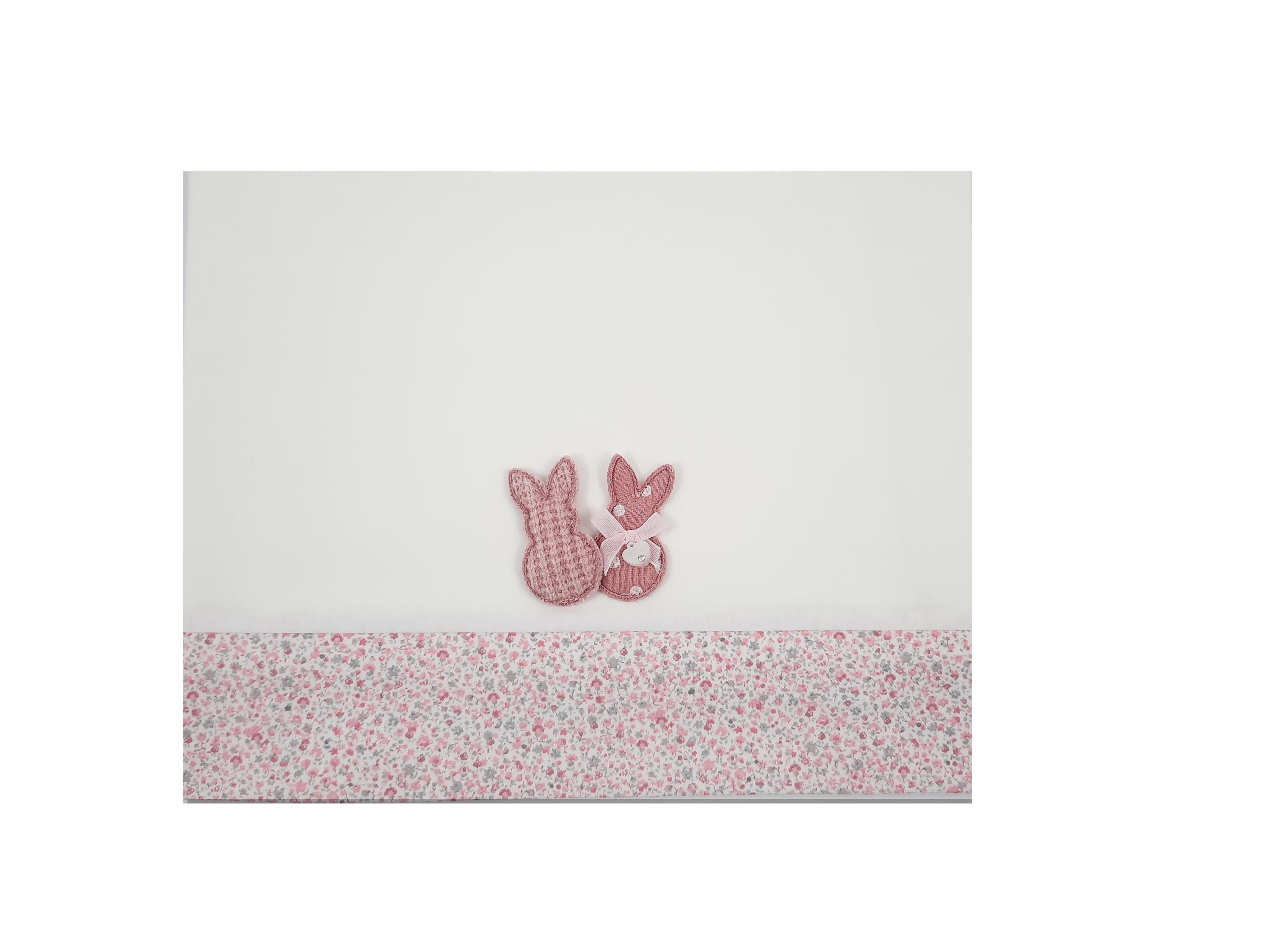 Lenzuolino Per Carrozzina In Cotone Panna Neonata Tema Coniglietta NINNAOH I21LE9 - NINNAOH - LuxuryKids