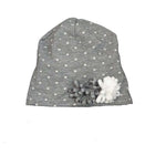 Cappello In Caldo Cotone Grigio A Pois Neonata Tema Pois Grigio NINNAOH I2151 - NINNAOH - LuxuryKids