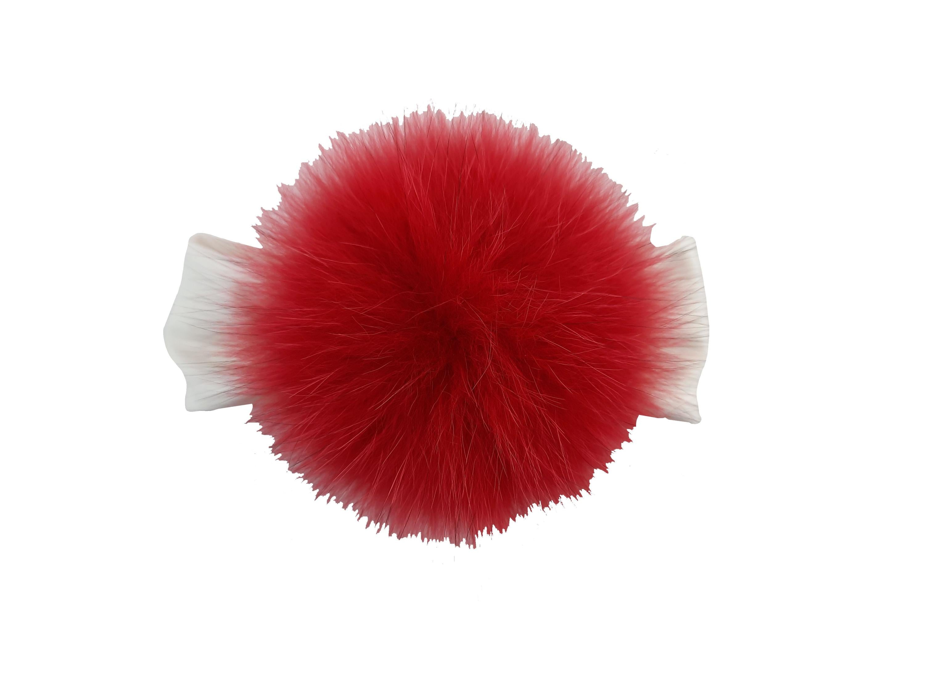 Fascia In Caldo Cotone Panna Con Pon Pon In Volpe Rosso Neonata NINNAOH I2199 - NINNAOH - LuxuryKids