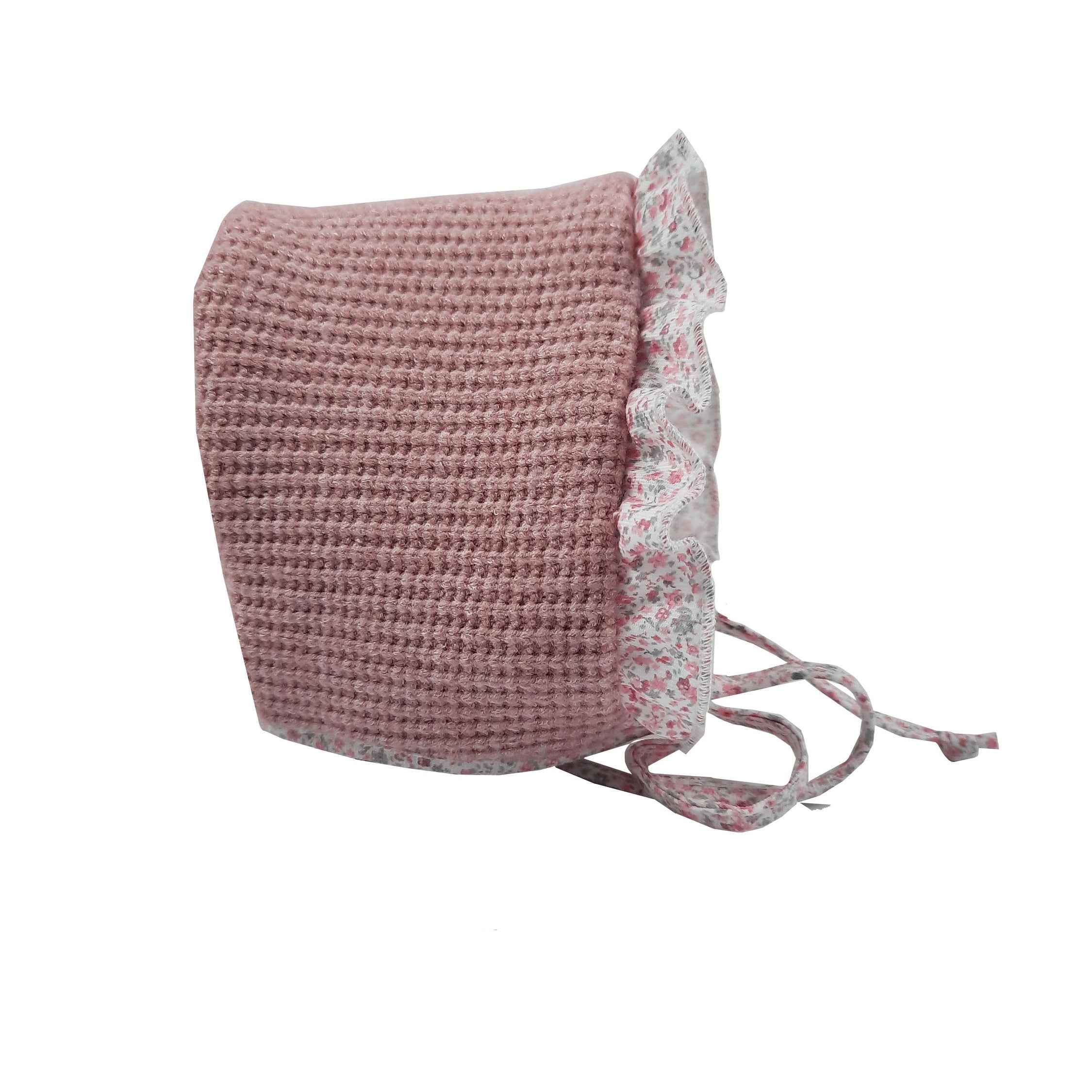 Cuffia In Caldo Cotone E Lana Rosa Neonata Tema Coniglietta NINNAOH I21107 - NINNAOH - LuxuryKids