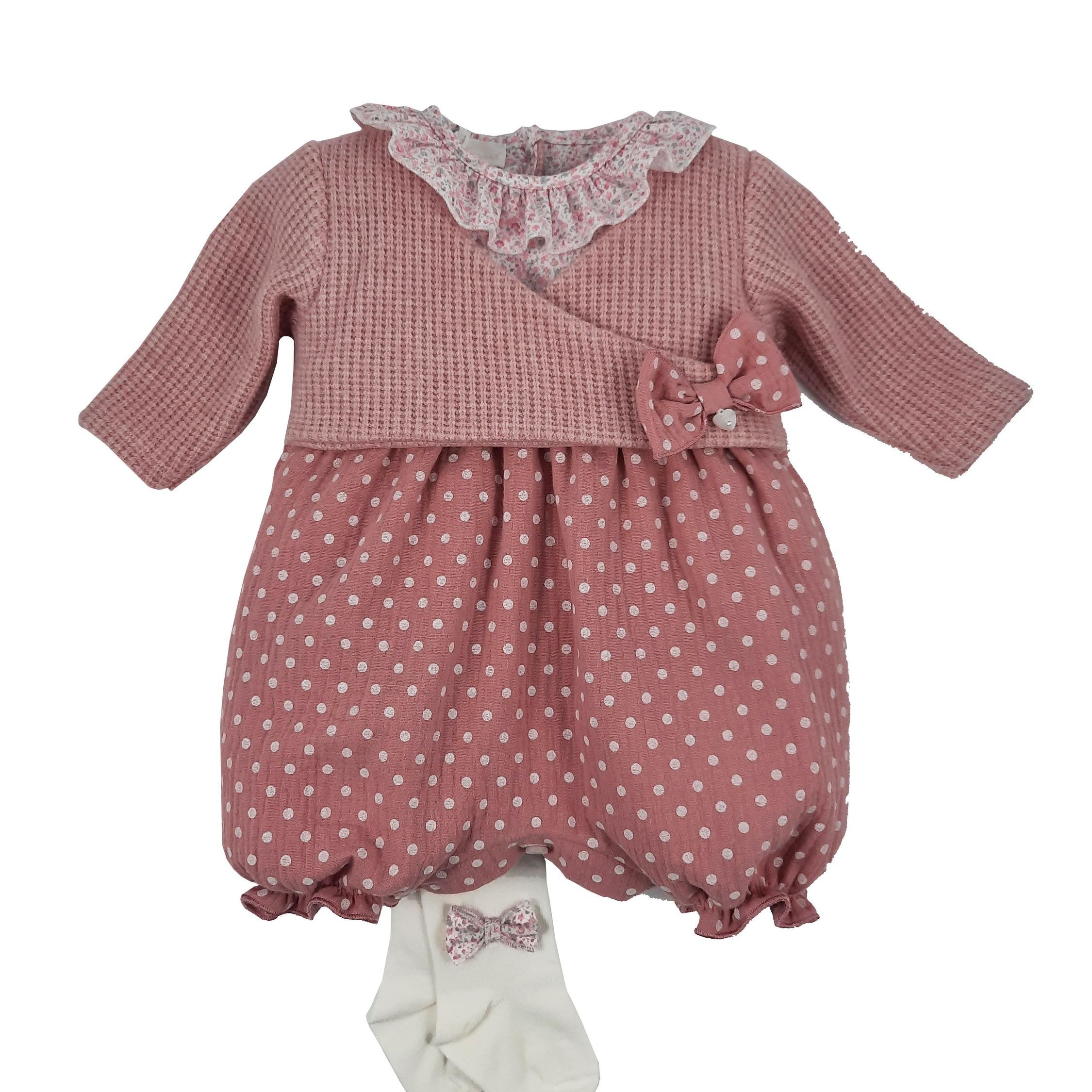 Pagliaccetto In Caldo Cotone Rosa Neonata Tema Coniglietta NINNAOH I21104P - NINNAOH - LuxuryKids
