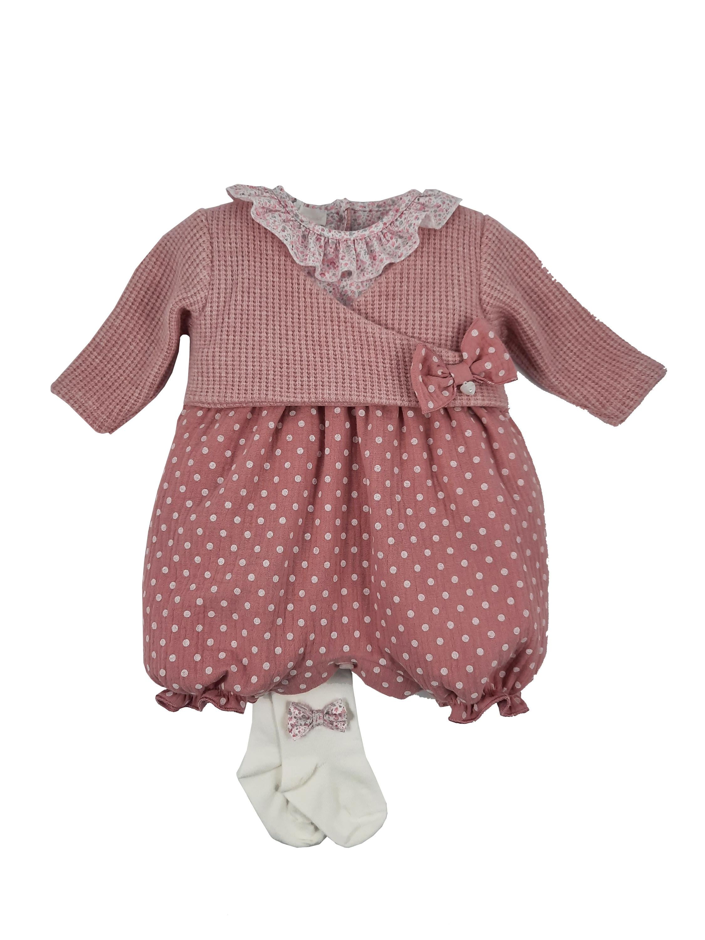 Pagliaccetto In Caldo Cotone Rosa Neonata Tema Coniglietta NINNAOH I21104P - NINNAOH - LuxuryKids