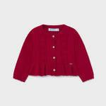 Cardigan In Misto Lana Bordeaux Neonata MAYORAL 2387 - MAYORAL - LuxuryKids