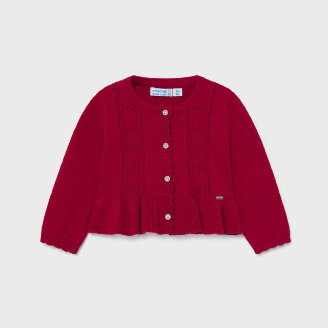 Cardigan In Misto Lana Bordeaux Neonata MAYORAL 2387 - MAYORAL - LuxuryKids
