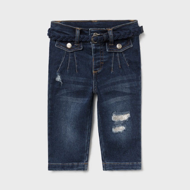Jeans Lungo Con Cintura Blu Scuro Neonata MAYORAL 2542 - MAYORAL - LuxuryKids