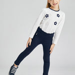 Pantalone Lungo Elasticizzato Blu Bambina MAYORAL 4573 - MAYORAL - LuxuryKids