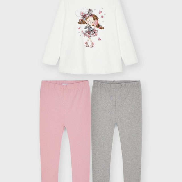 Completo 3 Pezzi Con 2 Leggings E Maxi Maglia Bambina MAYORAL 4746 - MAYORAL - LuxuryKids