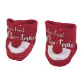 Calzino Scarpetta In Ciniglia per Natale Rosso Neonato-a Fs baby 15100 - FS BABY - LuxuryKids