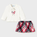 Completo 2 Pezzi con Gonna a Quadri In Caldo Cotone Neonata Mayoral 2930 - MAYORAL - LuxuryKids