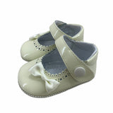 Scarpe Da Culla Ballerina In Vernice Panna Neonata PANYNO A2204V - PANYNO - LuxuryKids