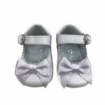 Scarpa Da culla In Vera Pelle Ballerina Con Fiocco In Raso Neonata PANYNO A2608 - PANYNO - LuxuryKids