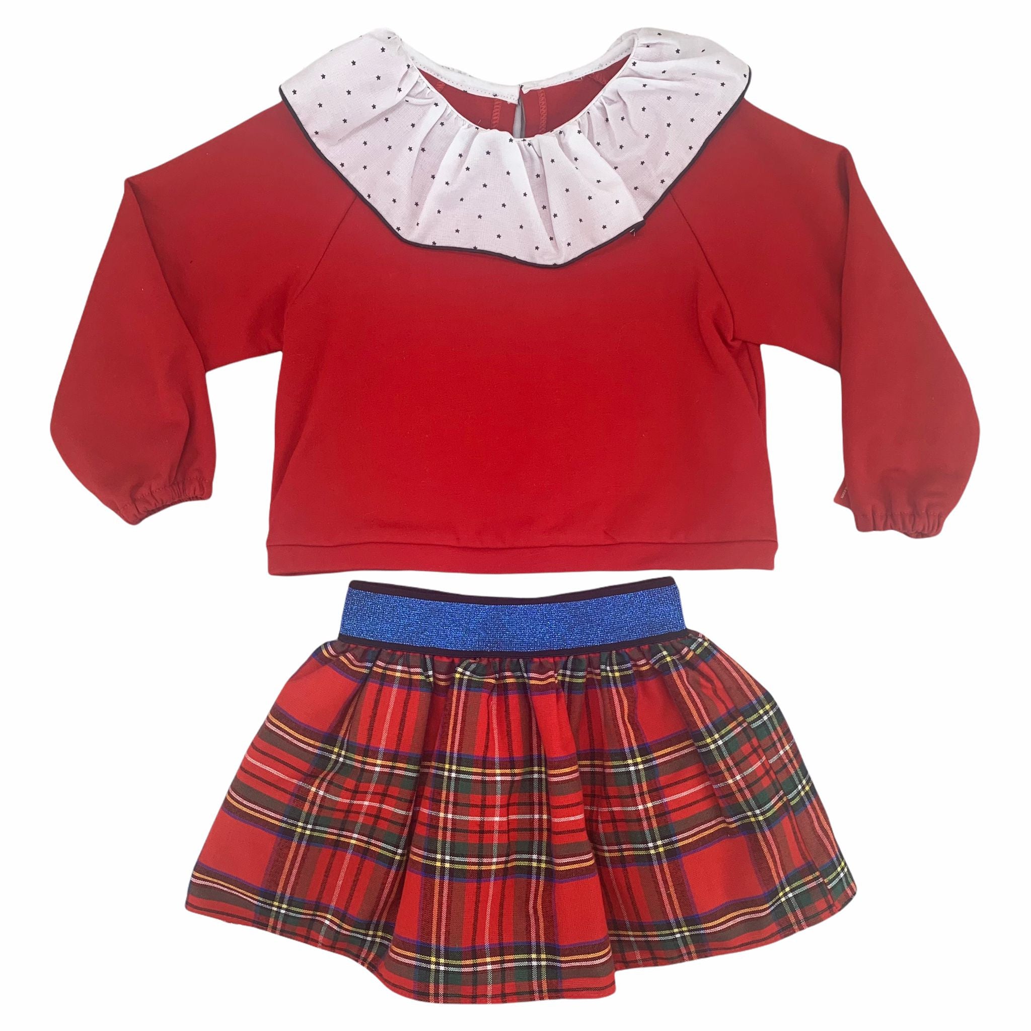 Completo con Gonna Scozzese Caldo Cotone Bambina Del Sur 2270 - DEL SUR - LuxuryKids