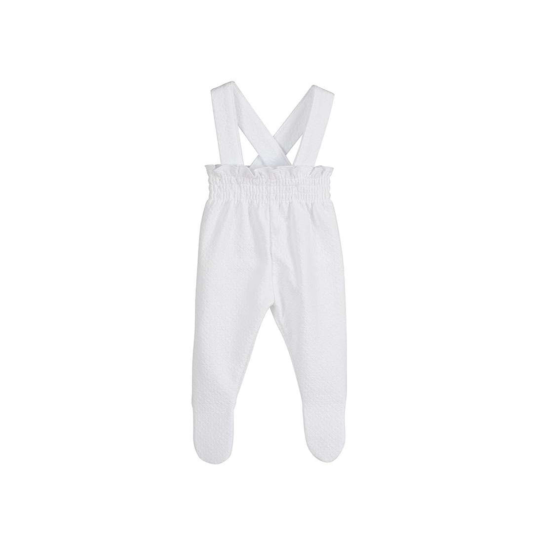 Tutina con Salopette Caldo Cotone Bianco Neonata Calamaro 17634 - CALAMARO - LuxuryKids