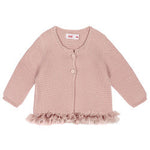 Cardigan Punto Legaccio con Tulle Caldo Cotone Bambina Condor 55521 - Condor - LuxuryKids