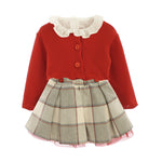 Completo Abito Salopette Con Cardigan Caldo Cotone Neonata Bufi B2160A - BUFI - LuxuryKids