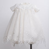 Vestina Elegante Cerimonia Manica Corta Neonata Bufi B1157A - BUFI - LuxuryKids