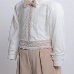 Pagliaccetto Due Pezzi In Velluto Con Bermuda E Camicia Neonato Ponto por Ponto 5740 - PONTO POR PONTO - LuxuryKids