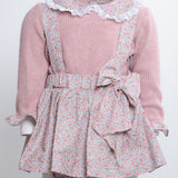 Completo con Salopette Floreale Caldo Cotone Neonata Mimosa Canela - MIMOSA - LuxuryKids