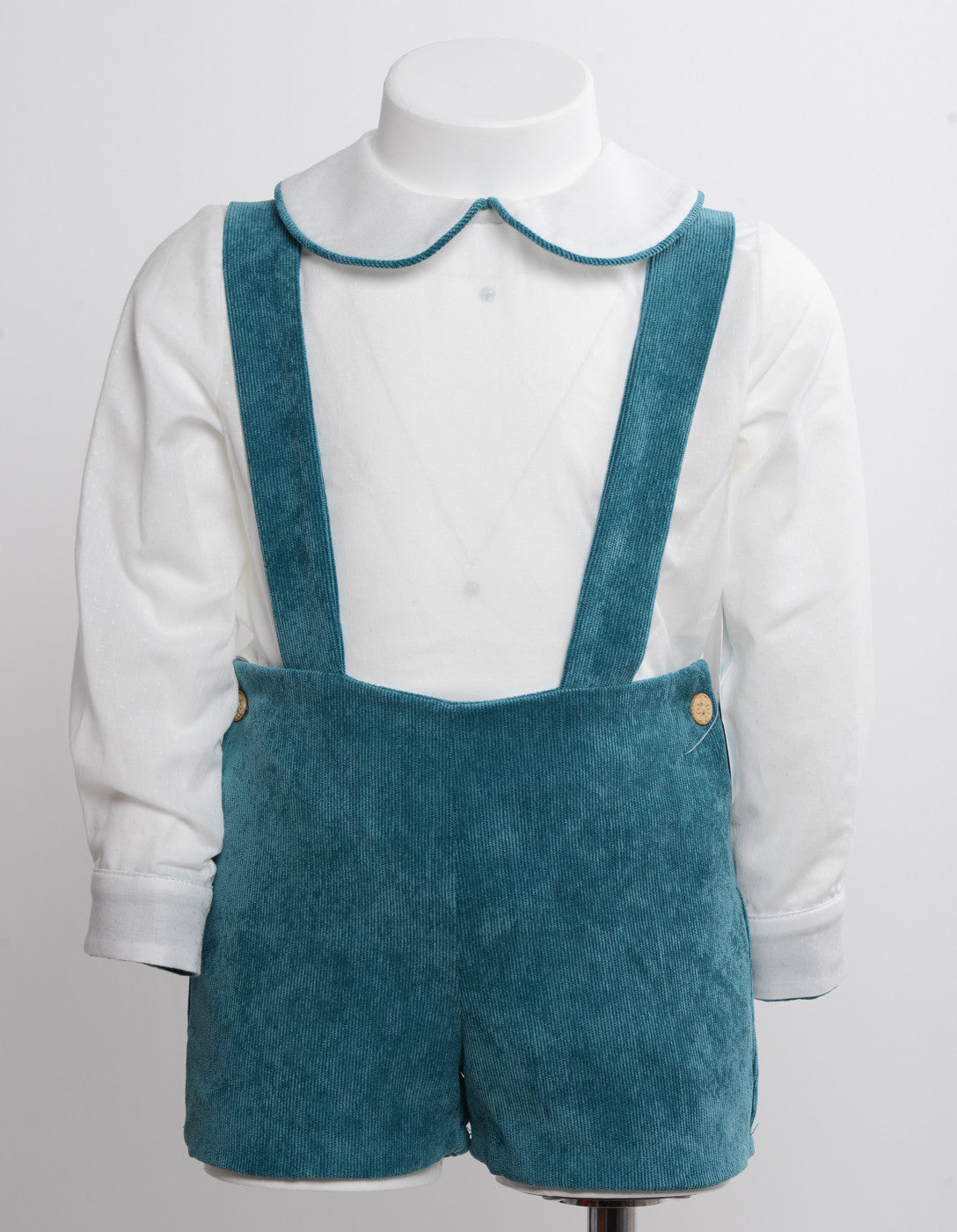 Completo con Salopette e Camicia Caldo Cotone Neonato Mimosa MENTA1 - MIMOSA - LuxuryKids