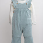 Salopette con Maglione in Velluto Turchese Neonata Granlei 2209 - GRANLEI - LuxuryKids